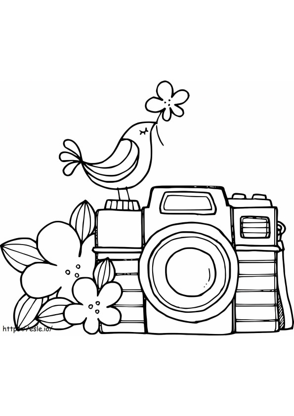 Flower And Bird'S Foot Camera coloring page