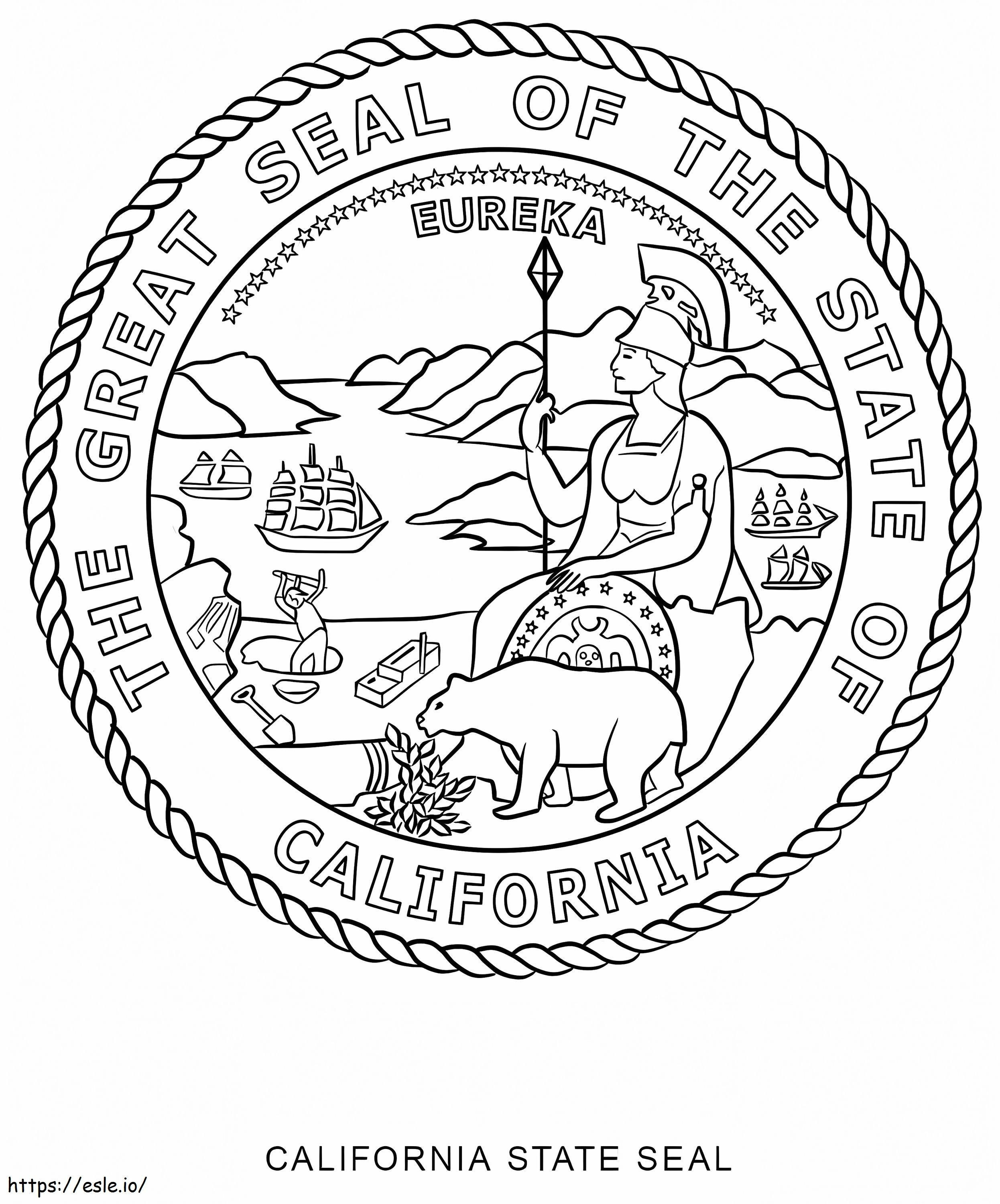 Kalifornian osavaltion sinetti värityskuva