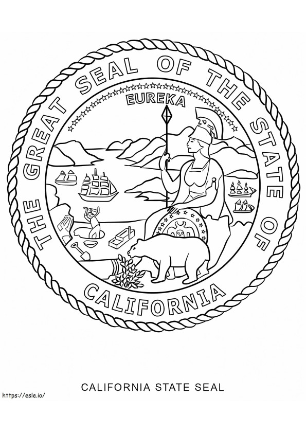 Stempel Negara Bagian California Gambar Mewarnai