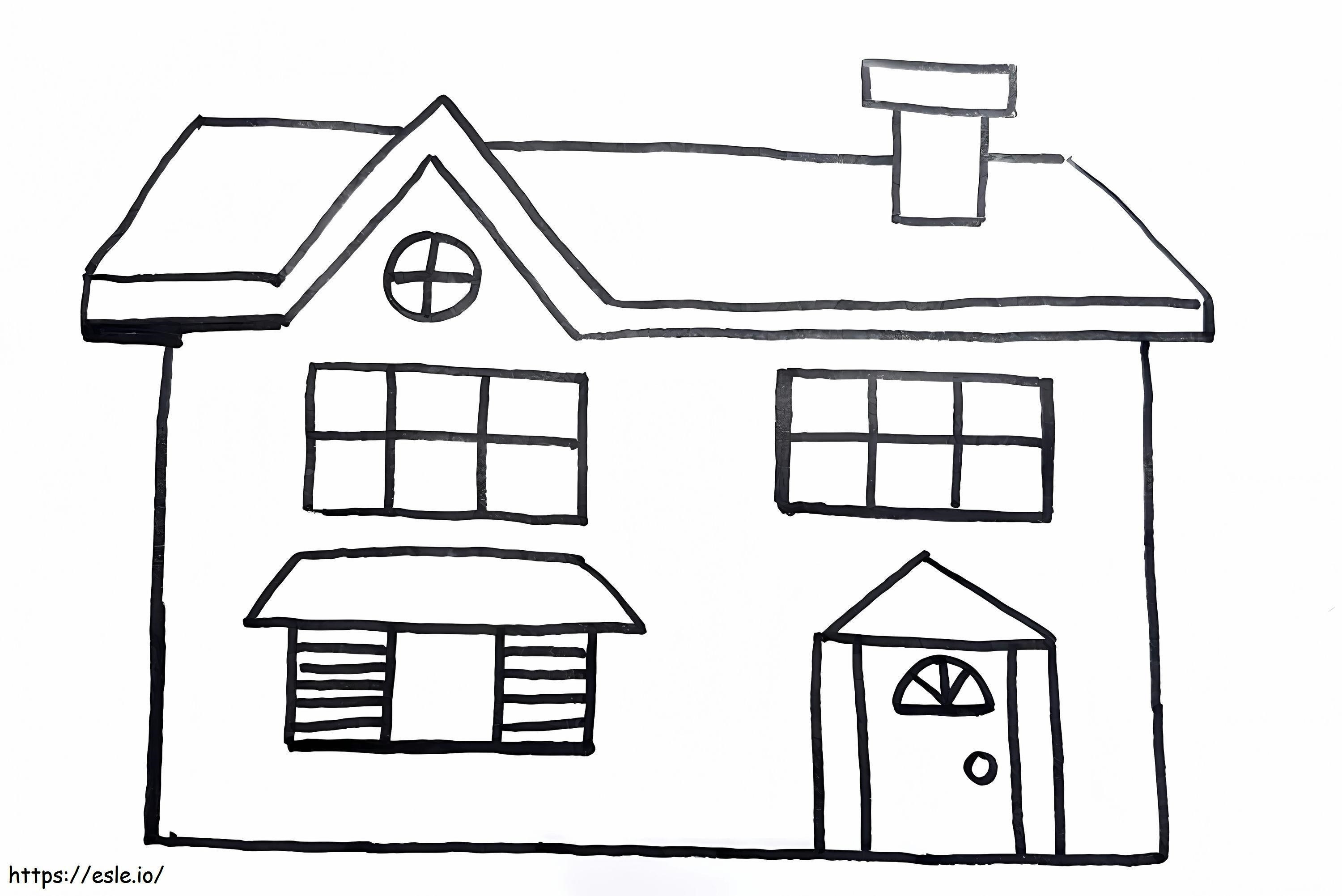 1560928307 A House A4 coloring page