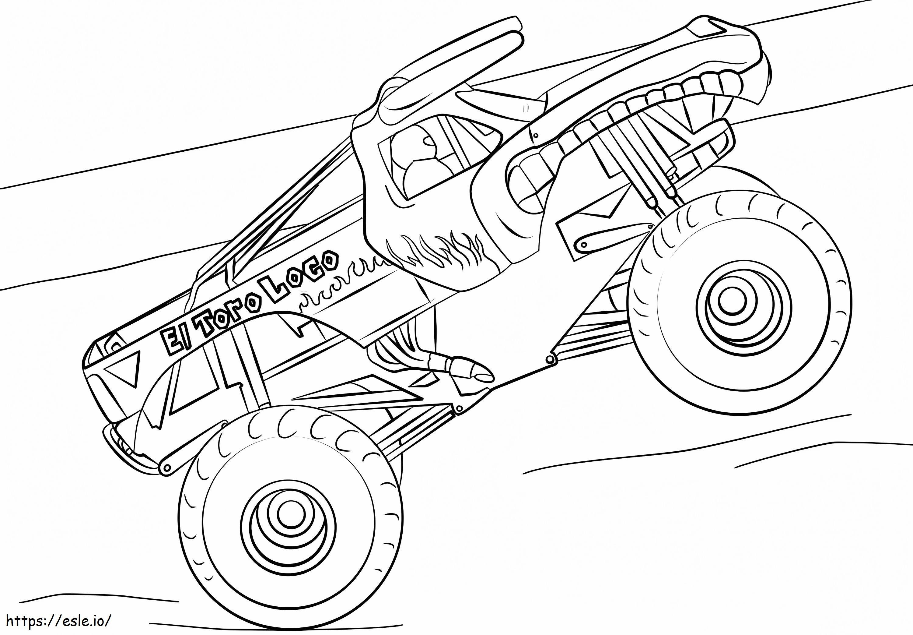 Crazy Bull Monster Truck coloring page