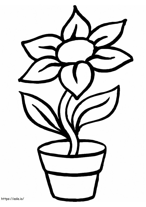 Flower In Pot coloring page