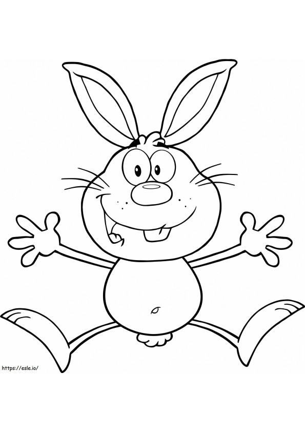 Conejo de dibujos animados feliz para colorear