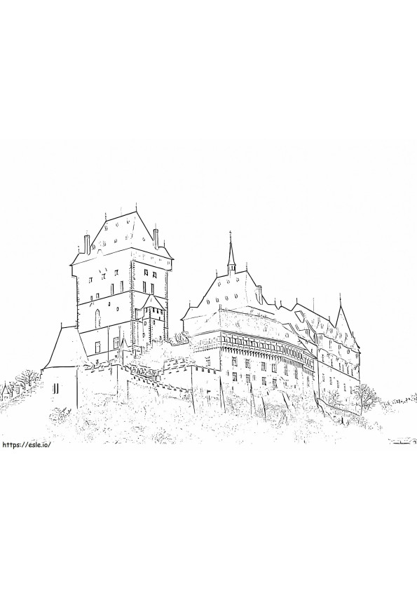 Coloriage Château de Karlštejn à imprimer dessin