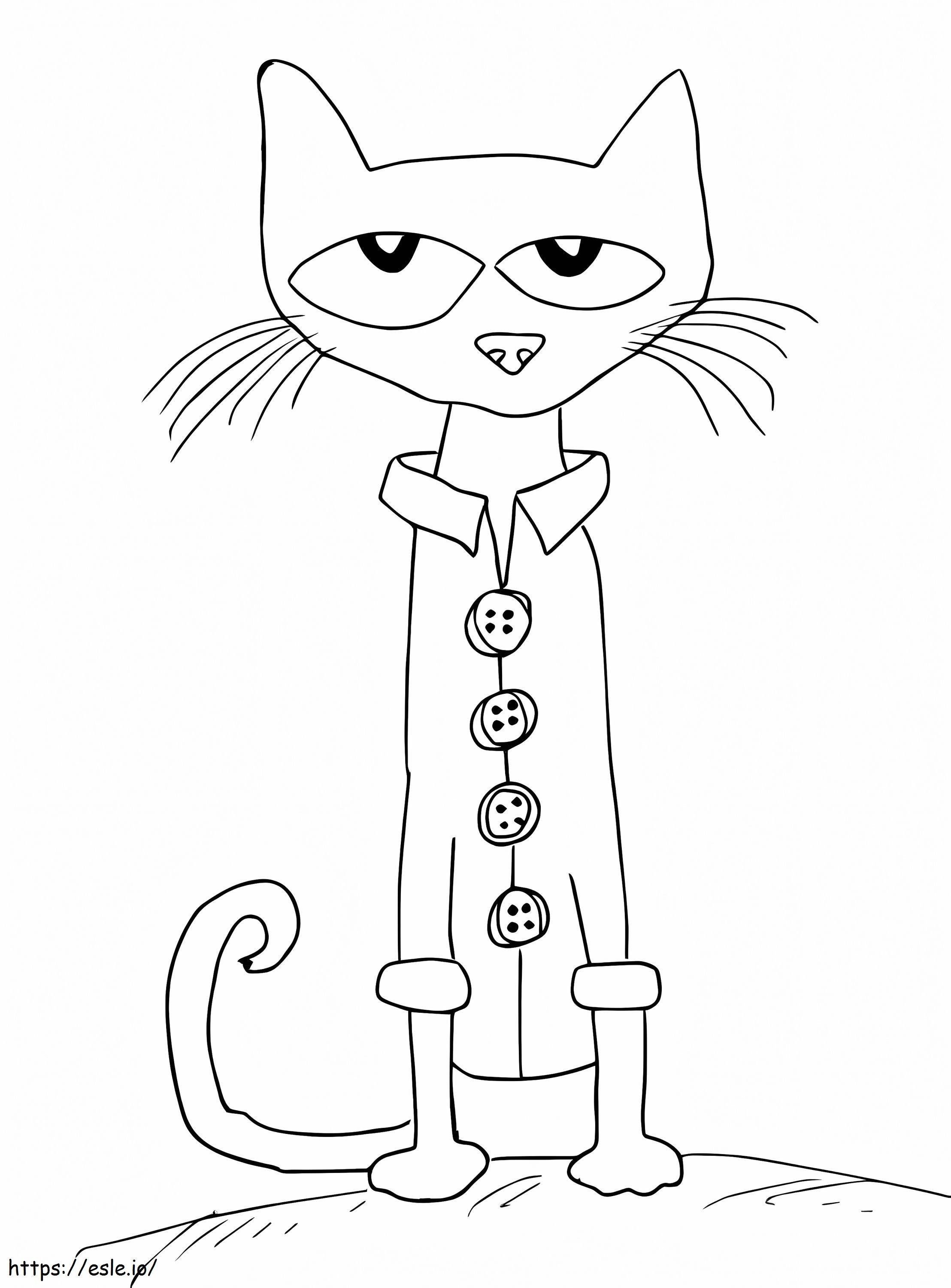 Dört Harika Düğme Kedi Pete boyama