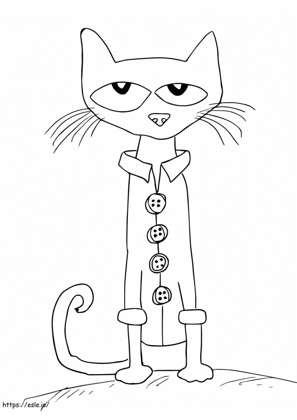 Four Wonderful Buttons Pete The Cat coloring page
