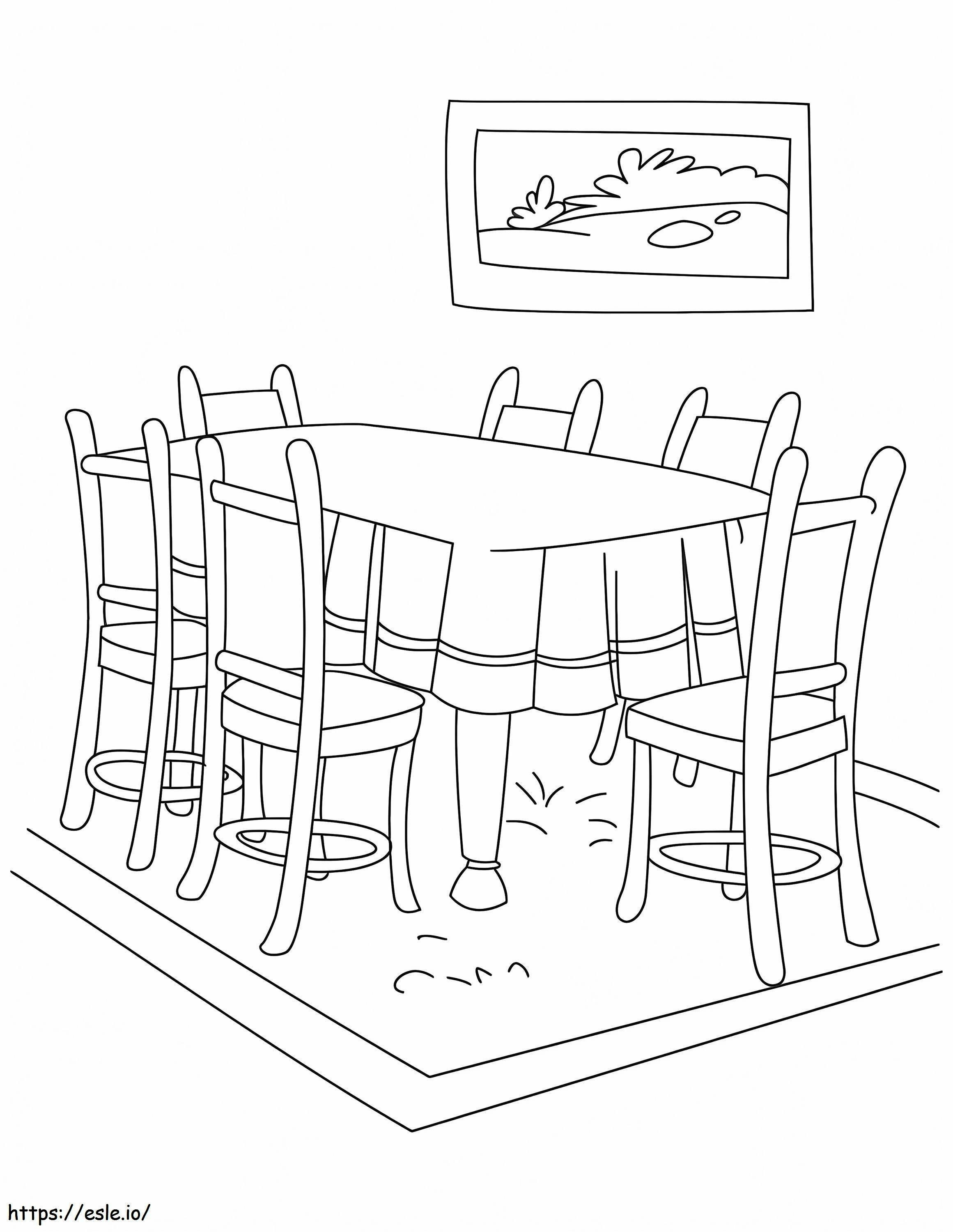 Ücretsiz Yemek Masası boyama