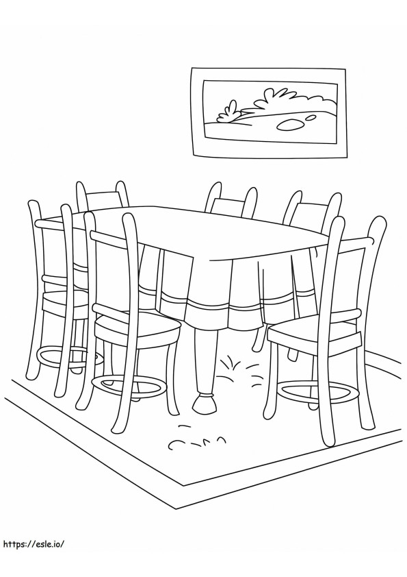 Mesa de jantar grátis para colorir