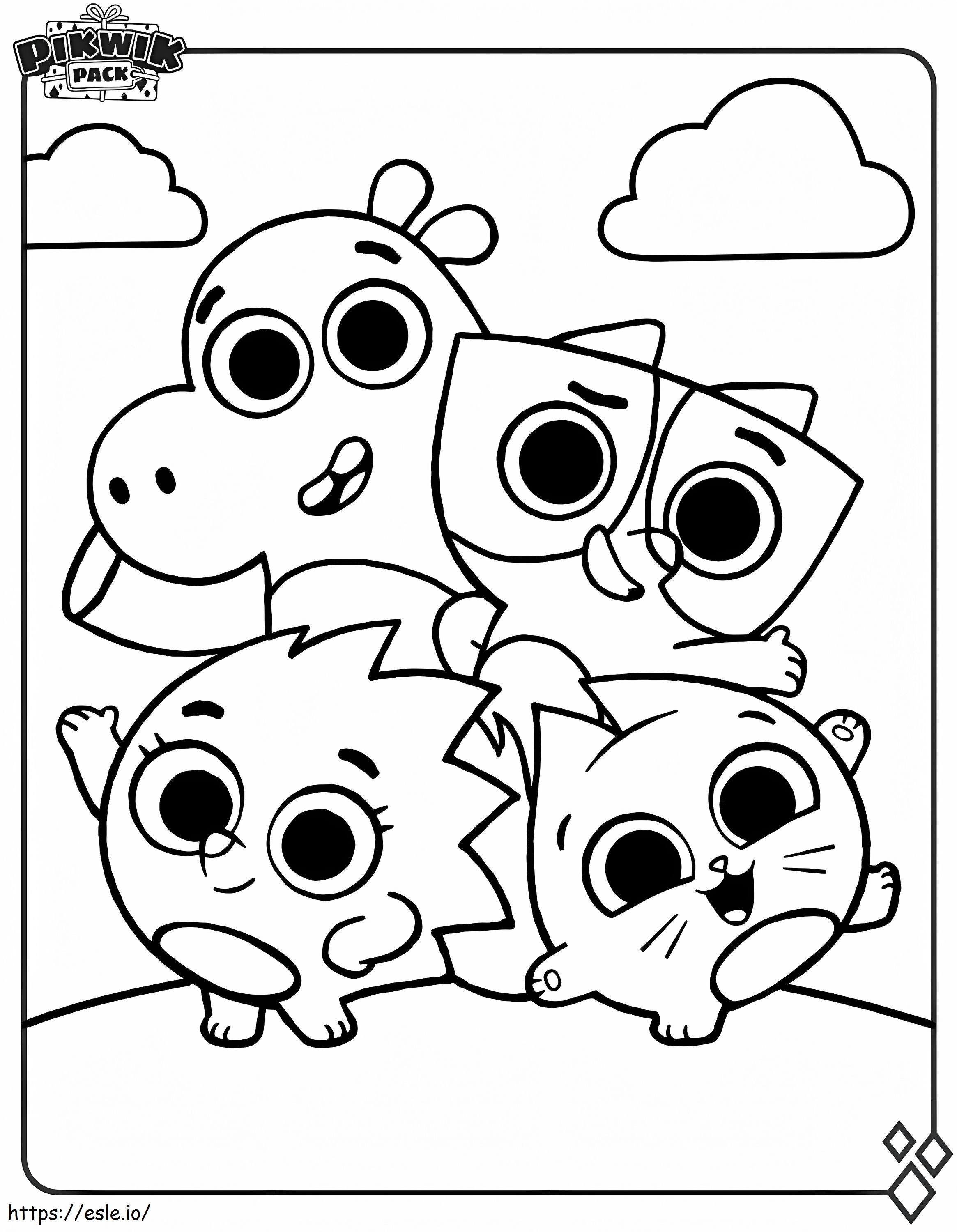 Coloriage Personnages du pack Pikwik à imprimer dessin