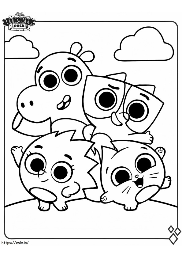 Personagens do pacote Pikwik para colorir