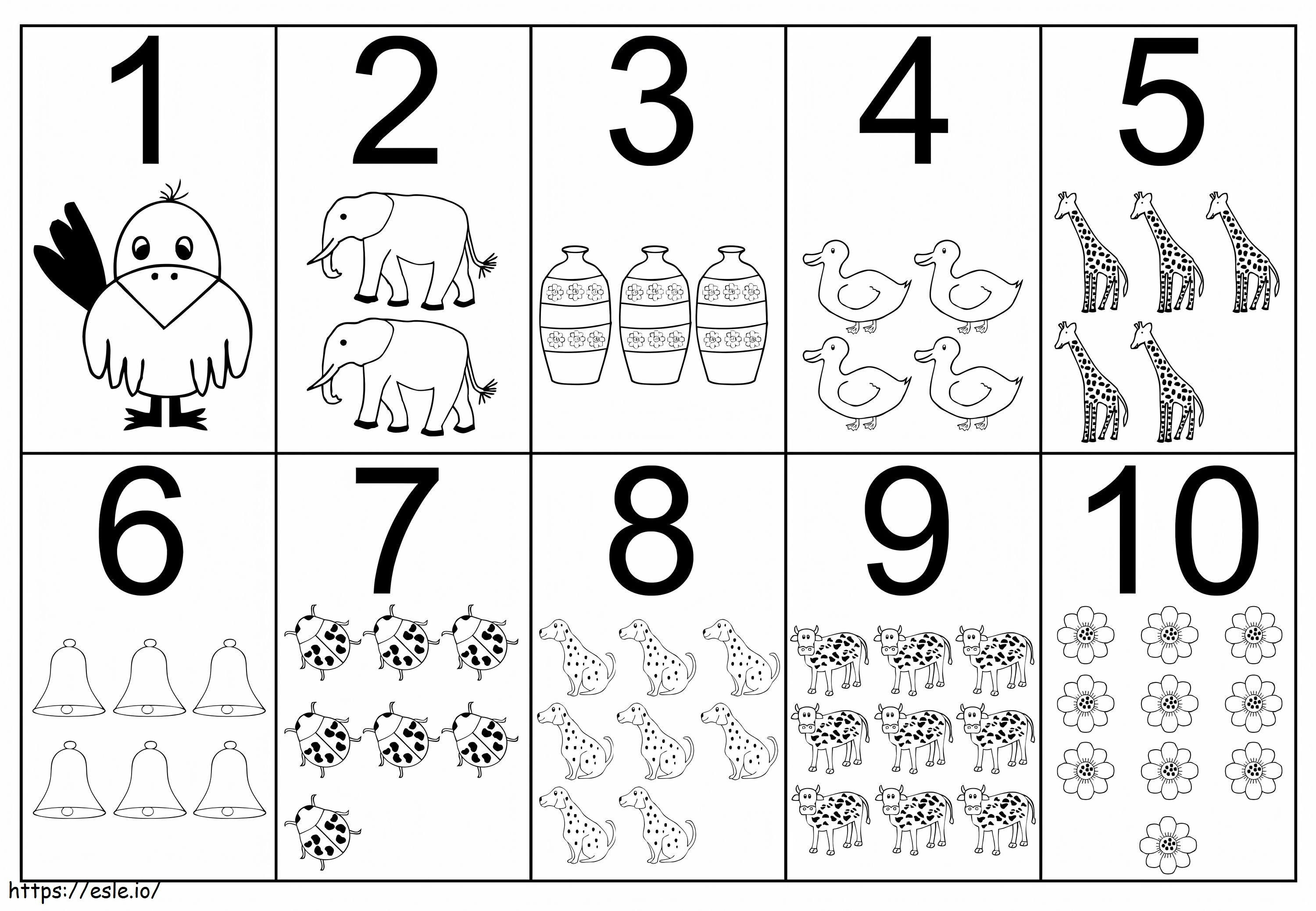 Images From 1 To 10 coloring page