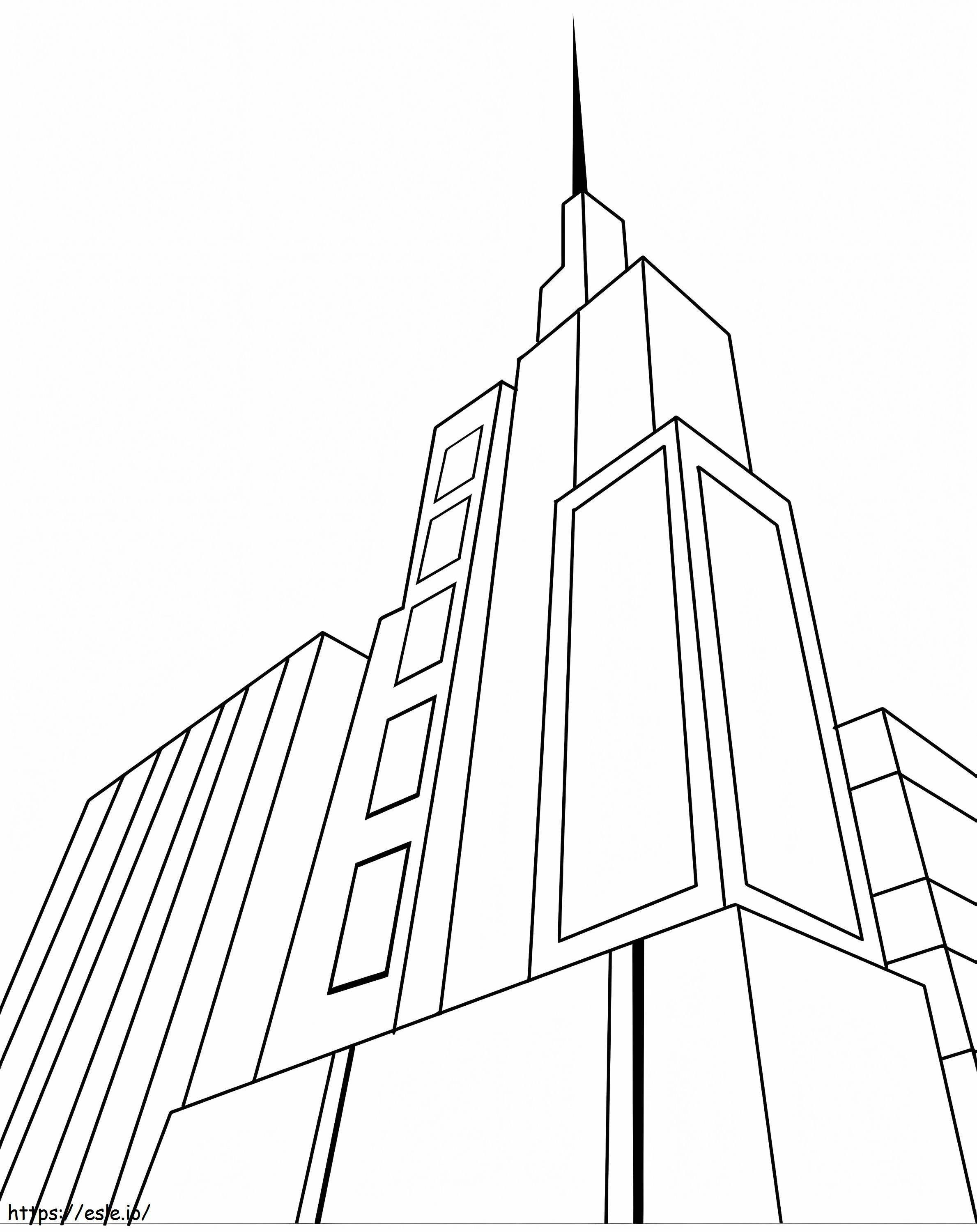印刷可能な超高層ビル ぬりえ - 塗り絵