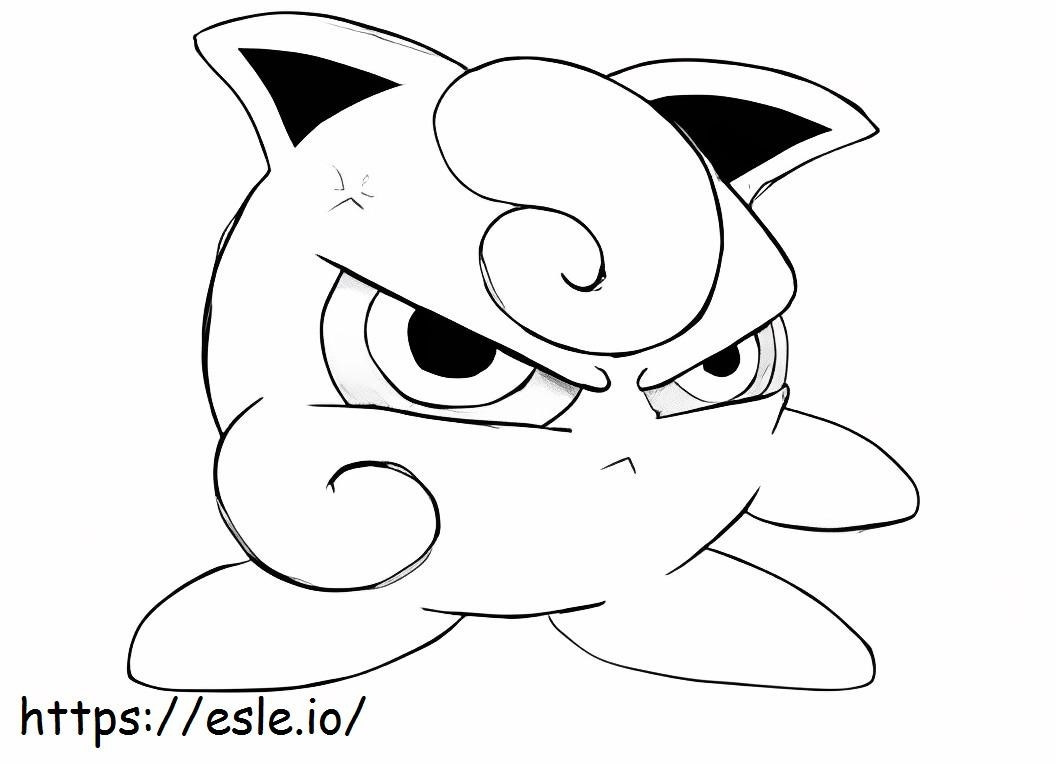 Cute Angry Jigglypuff coloring page