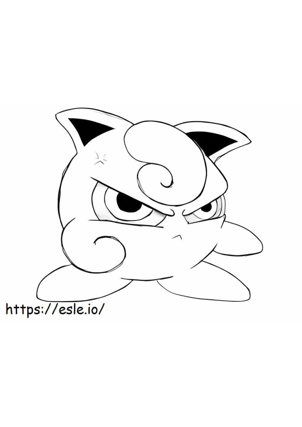 Cute Angry Jigglypuff coloring page
