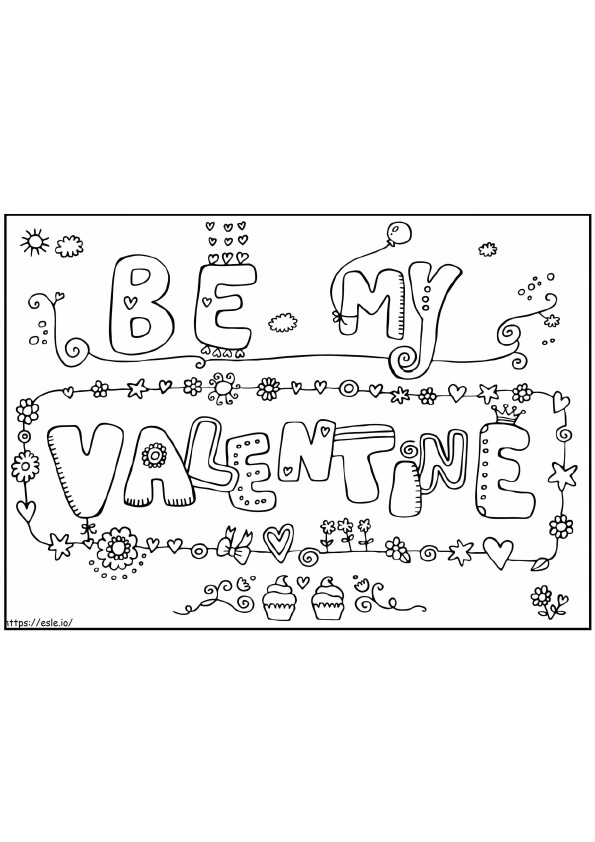 Carte de Valentine imprimabilă de colorat