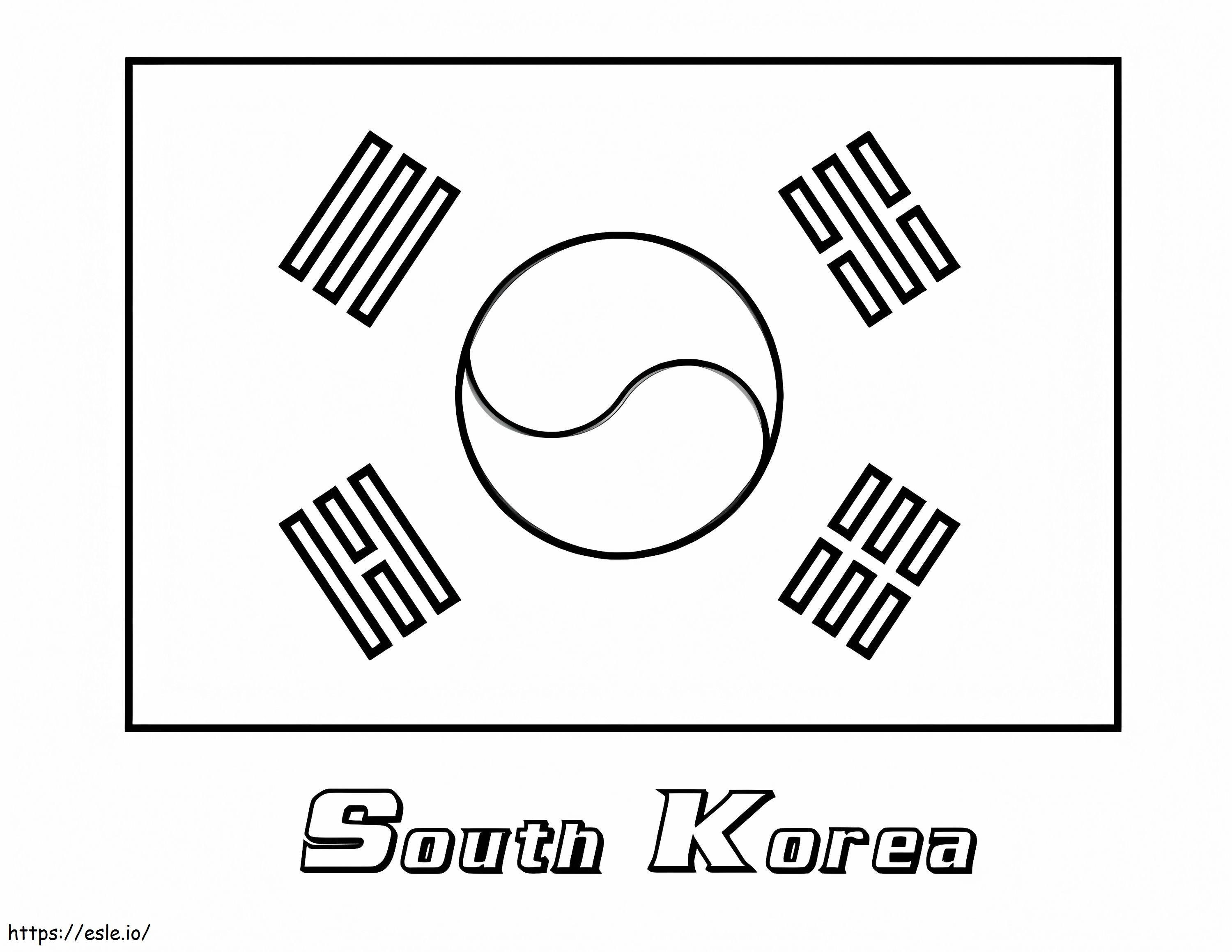 Südkorea-Flagge ausmalbilder