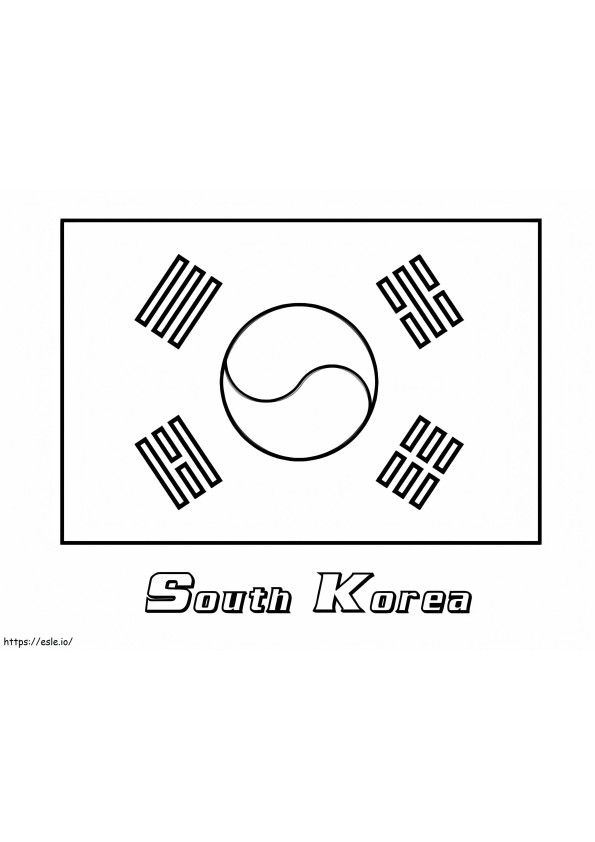 Vlag van Zuid-Korea kleurplaat