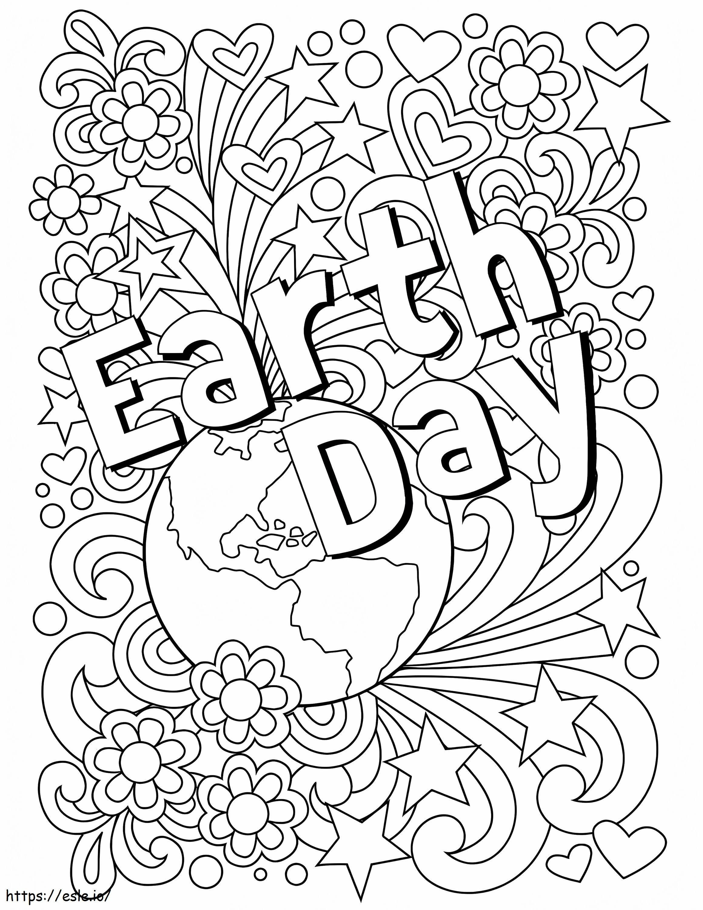 Coloriage Joyeux Jour de la Terre 2 à imprimer dessin