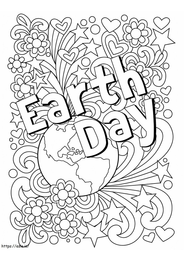 Happy Earth Day 2 coloring page