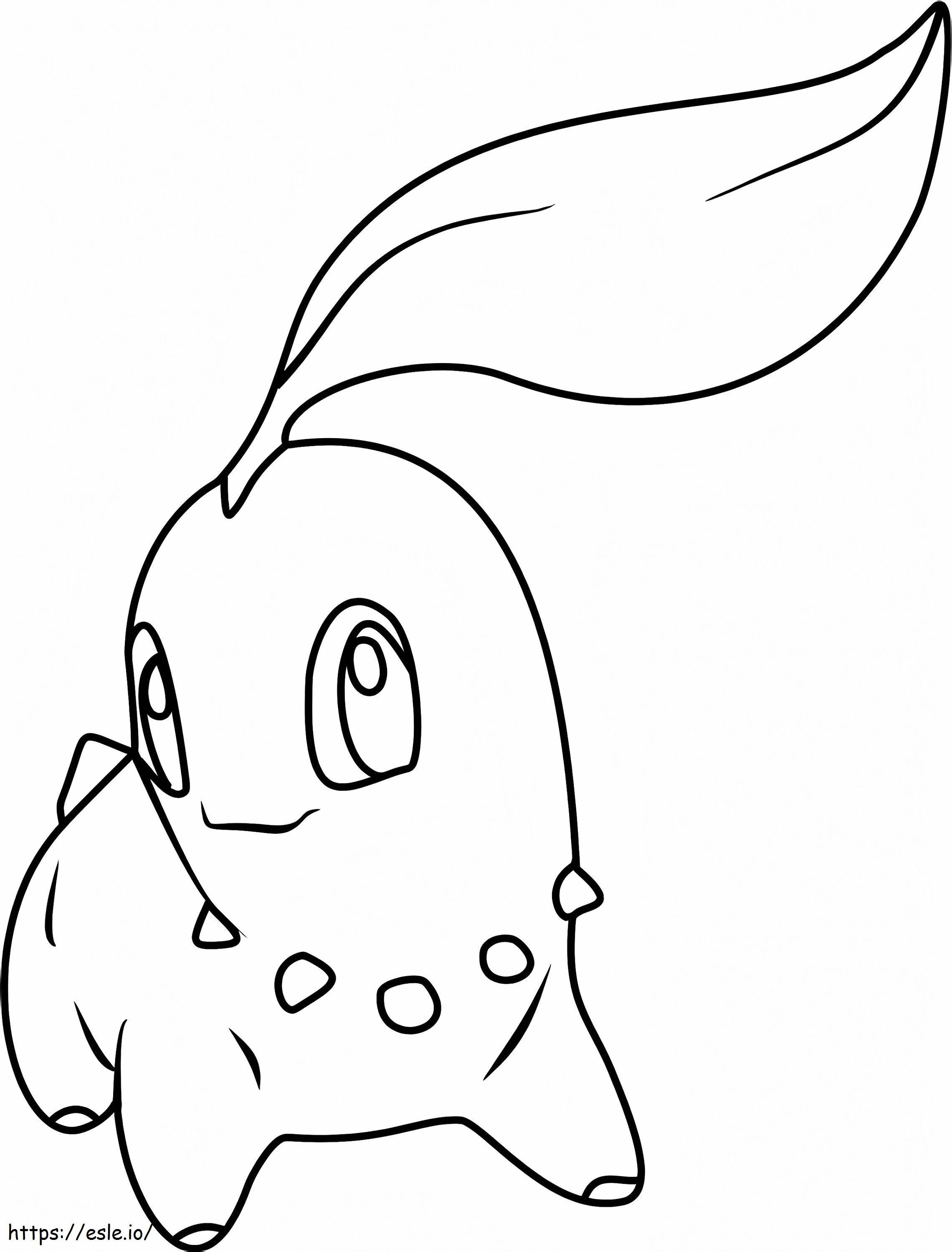 Pokémon Chikorita geração 2 para colorir