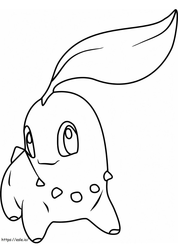 Coloriage Pokémon Chikorita Gen 2 à imprimer dessin