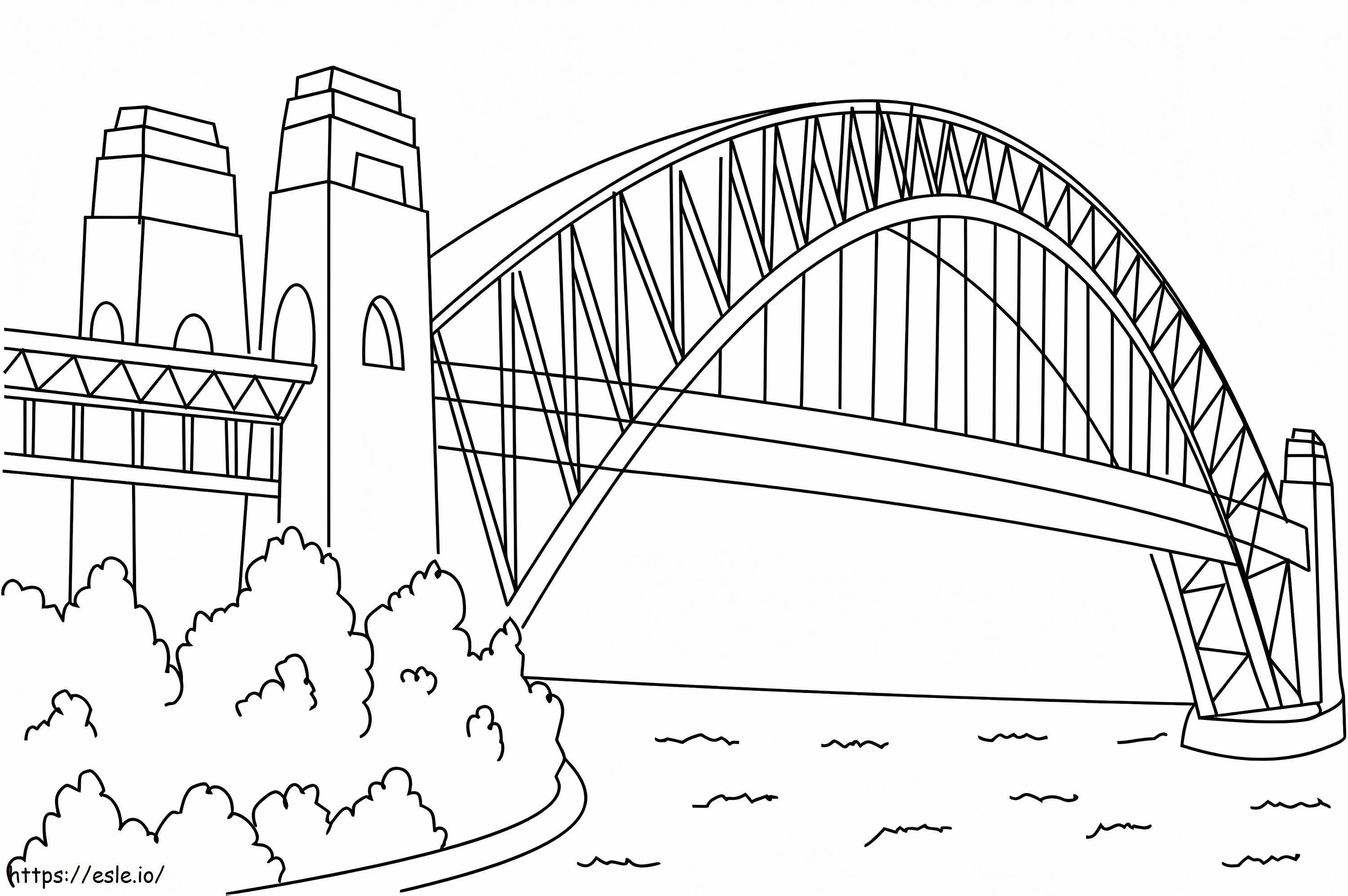 Edificio del puente del puerto de Sídney para colorear