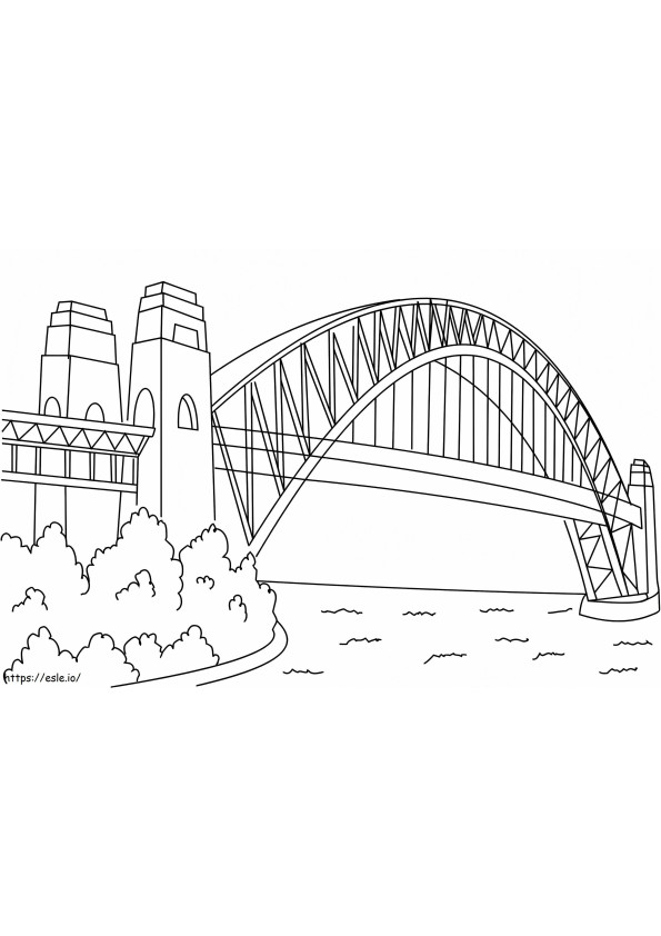 シドニー ハーバー ブリッジ ビルディング ぬりえ - 塗り絵