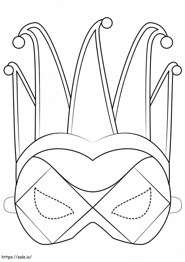 Harlequin Mask Mardi Gras coloring page