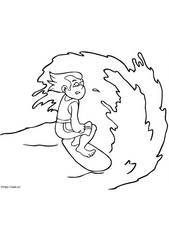 Cool Guy Surfing coloring page