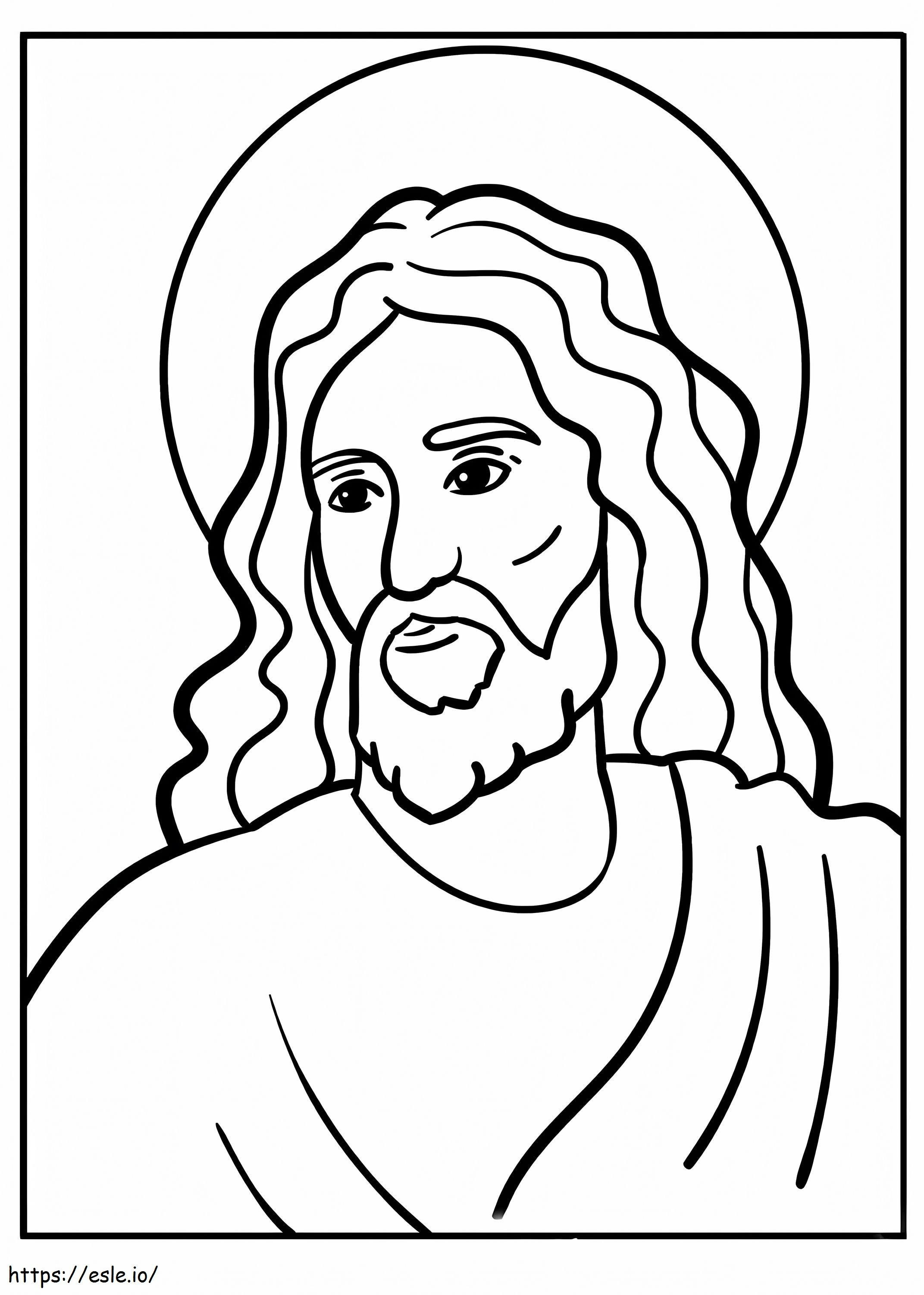 Jeesuksen muotokuva värityskuva