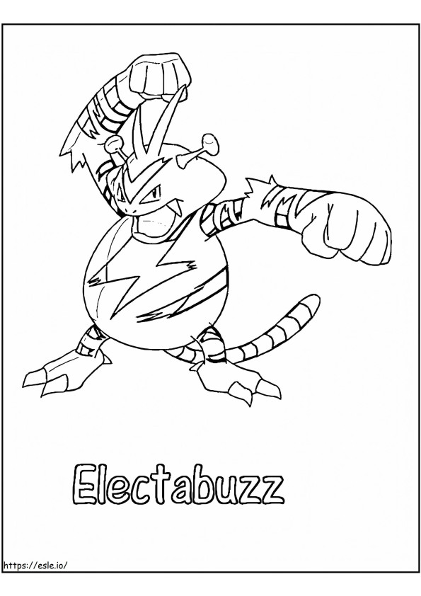 Coloriage Electrabuzz et Pokémon à imprimer dessin