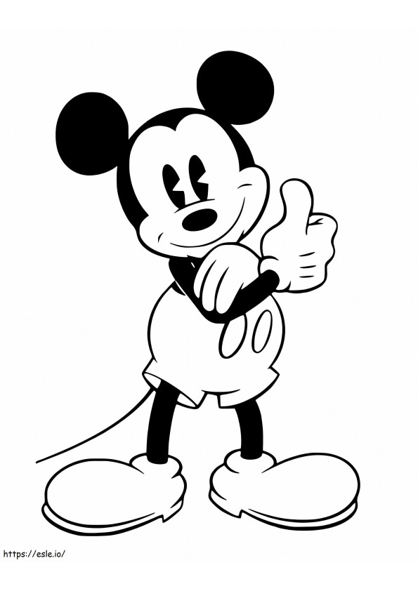 Mickey Mouse-achtig kleurplaat