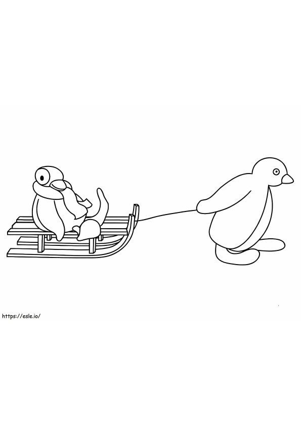 Coloriage Pinga et Pingu à imprimer dessin