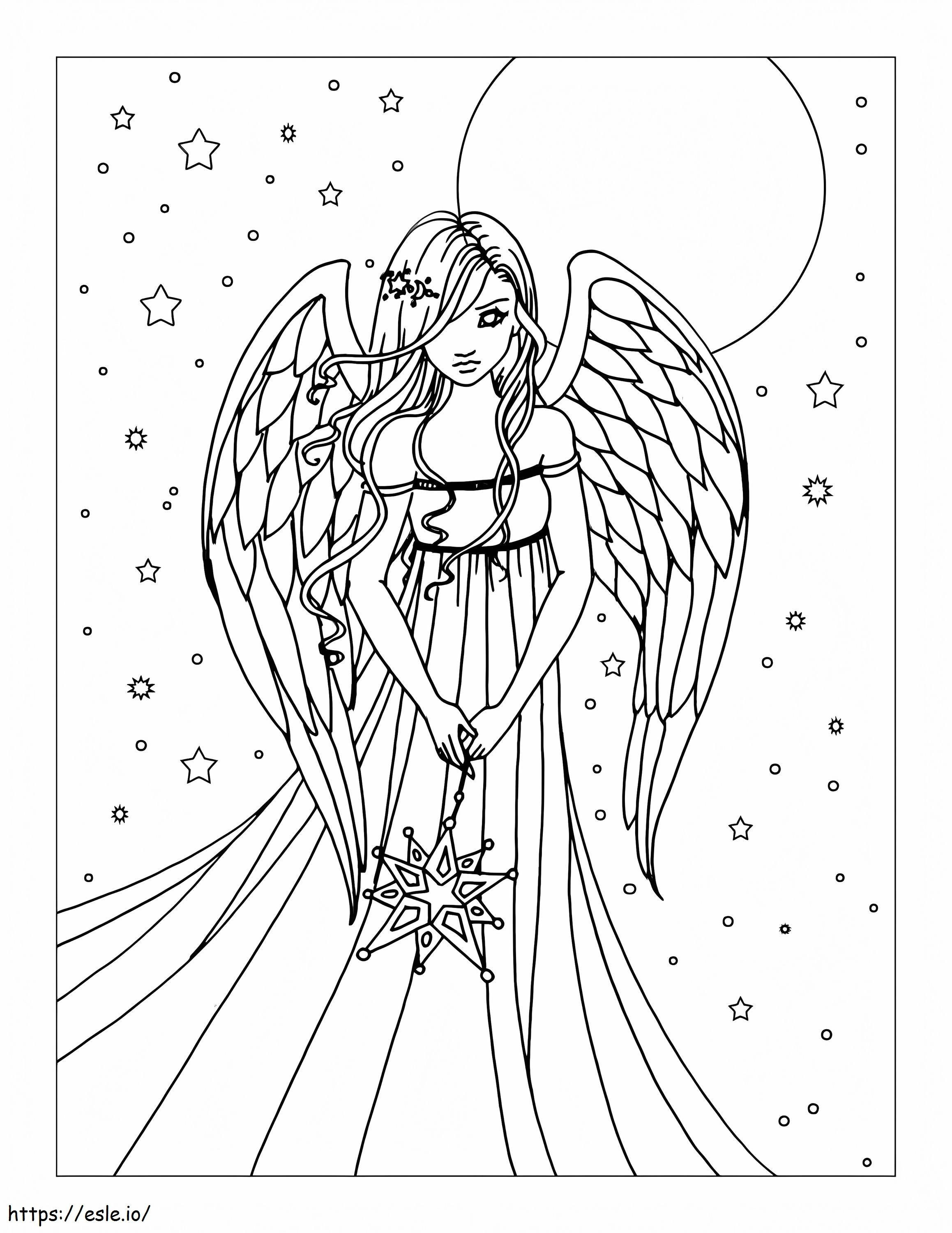Pretty Angel coloring page
