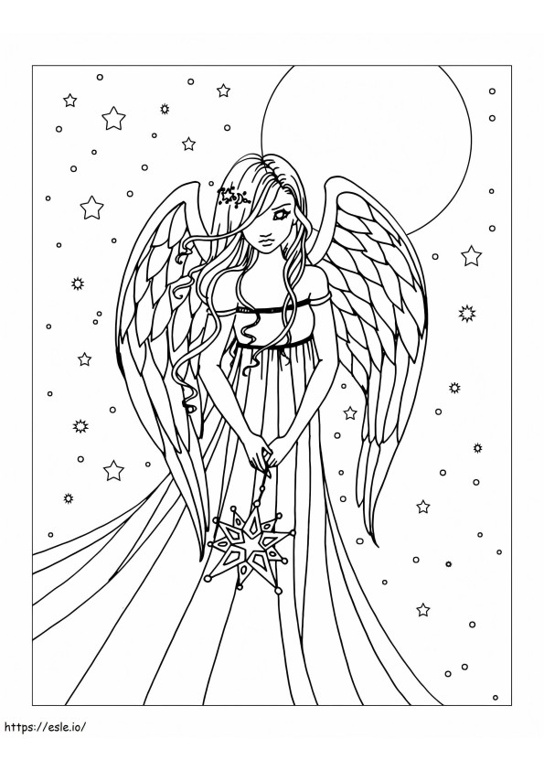 Pretty Angel coloring page