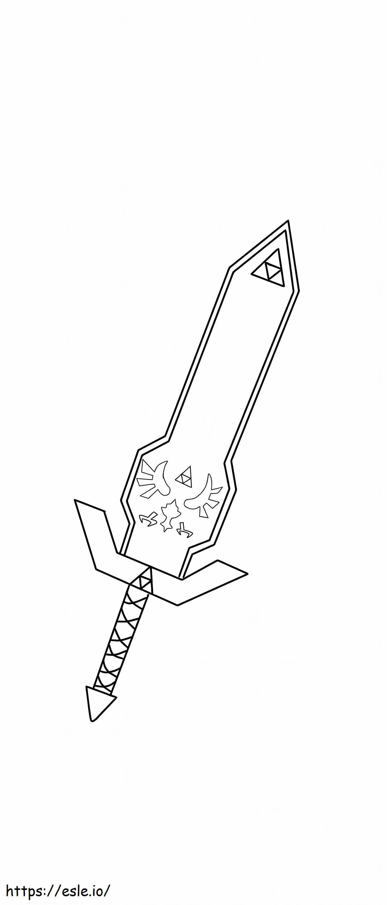 Master Sword din Legenda lui Zelda de colorat