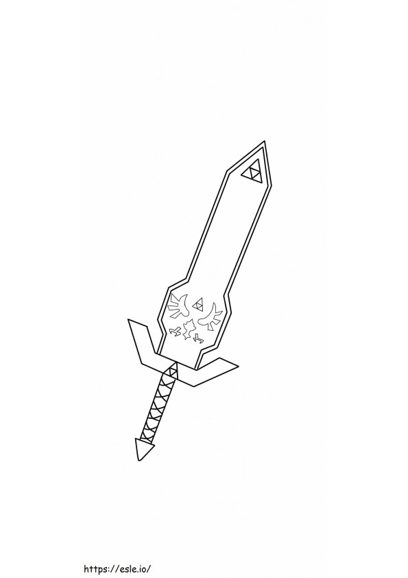 Master Sword din Legenda lui Zelda de colorat
