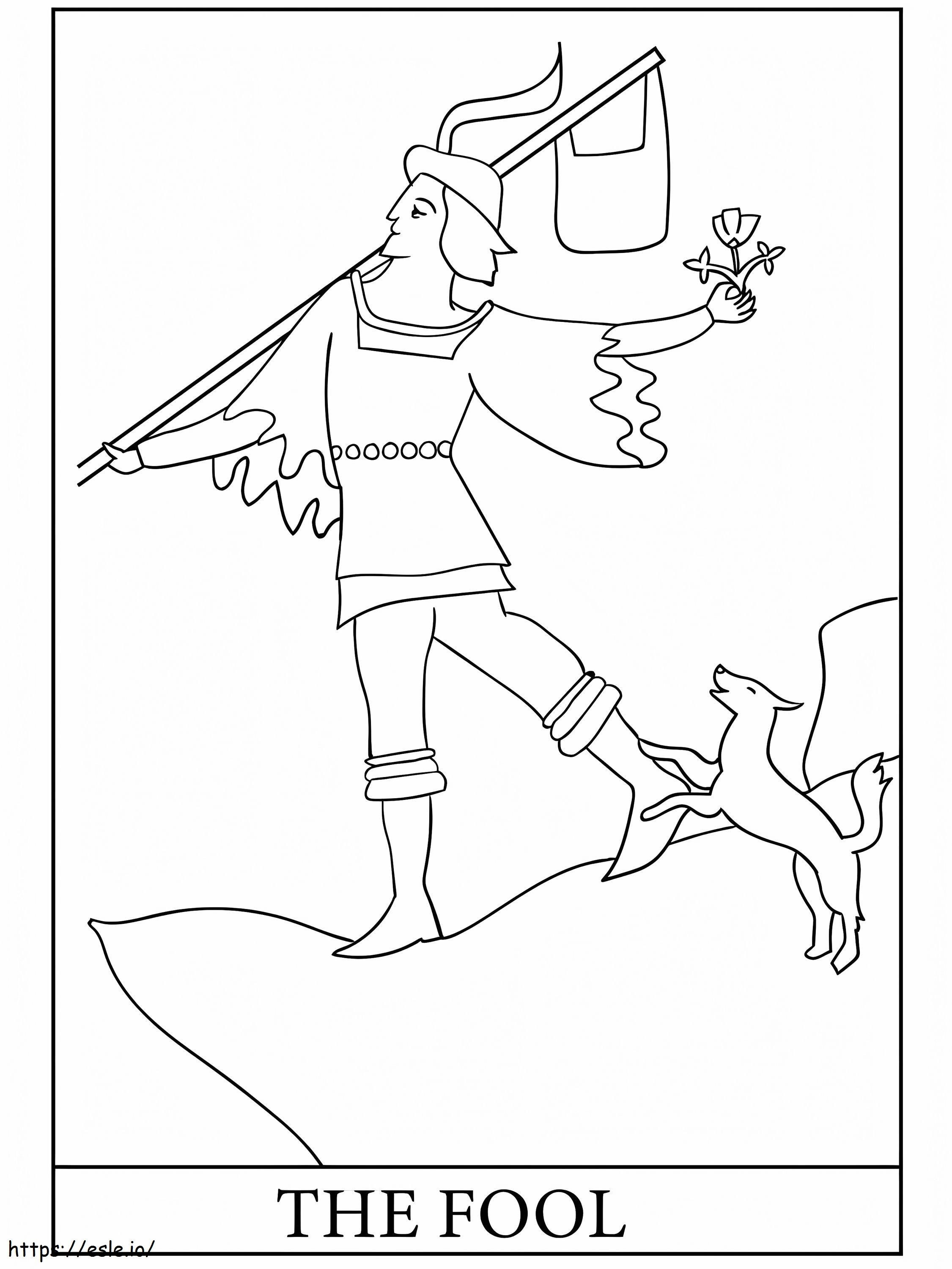 The Fool Tarot Cards coloring page