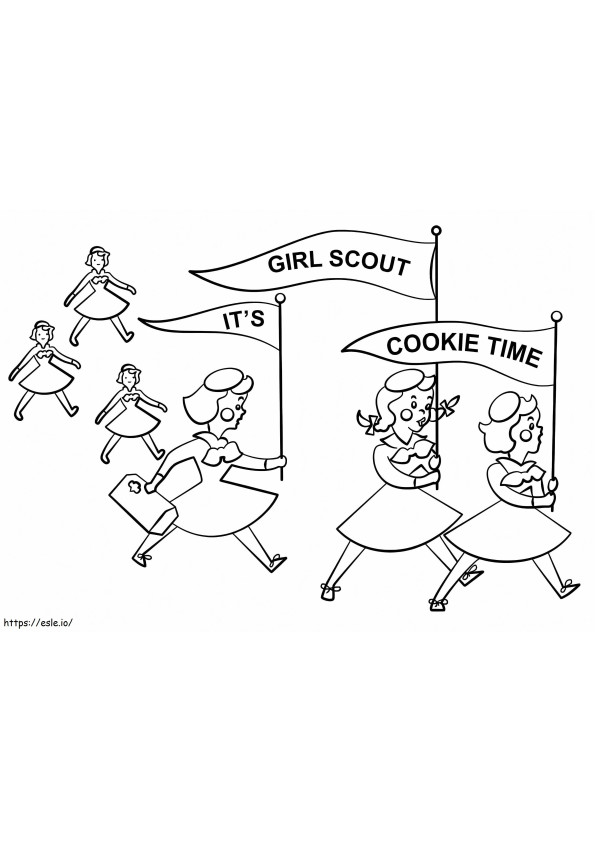 L'ora dei biscotti delle Girl Scout da colorare