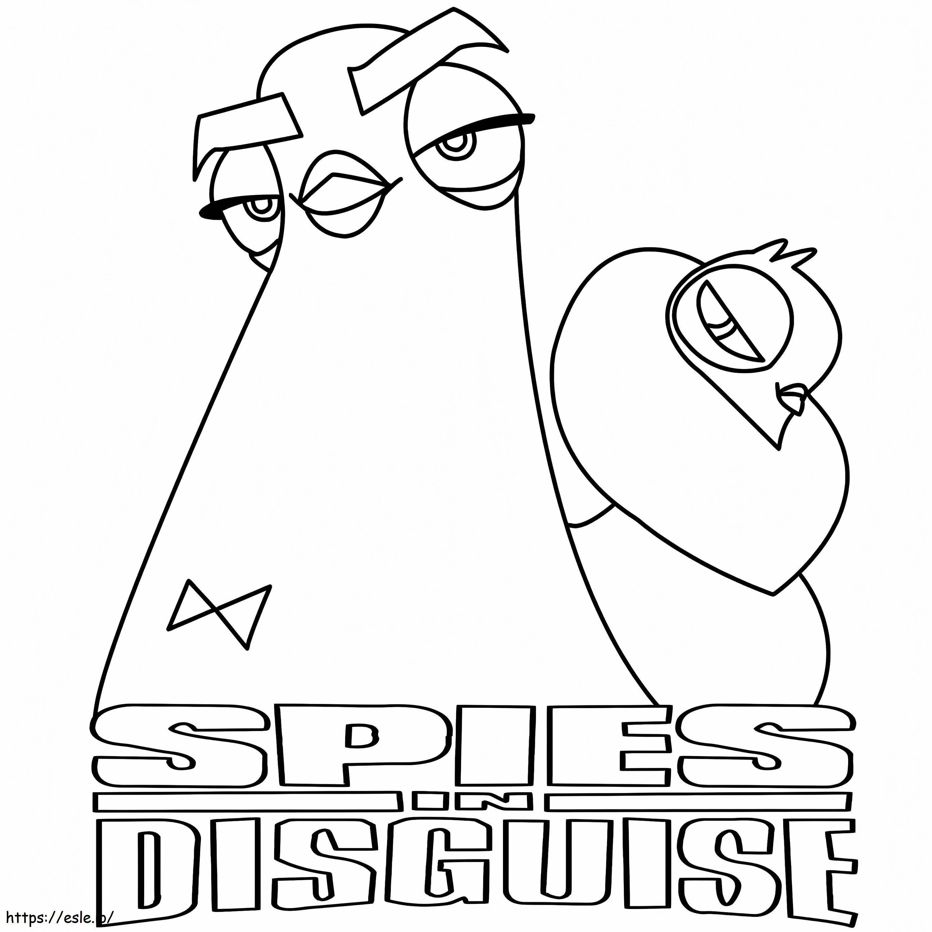 Coloriage Pigeon Lance Sterling espionne déguisé à imprimer dessin