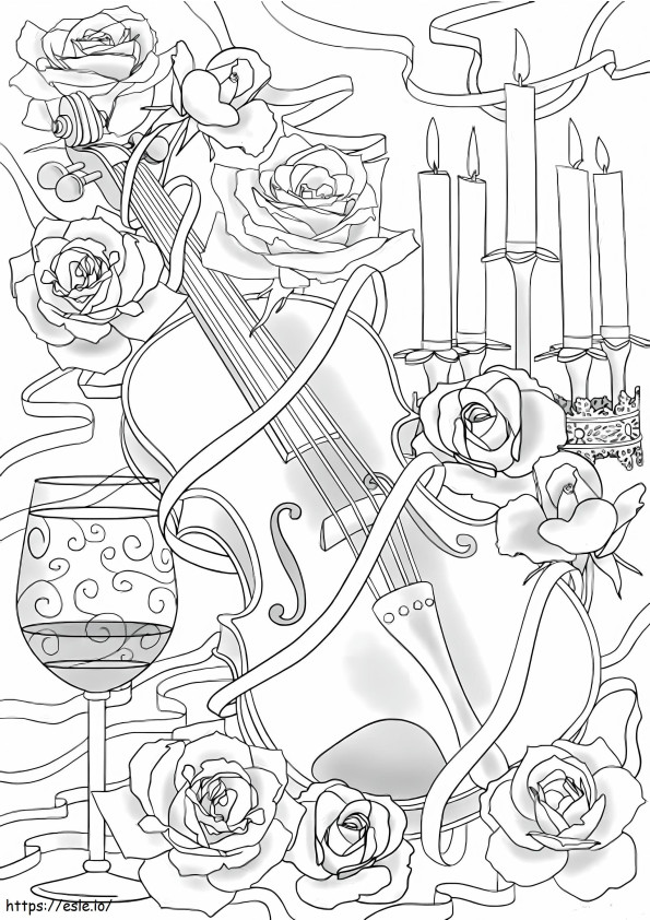 Violino Con Rosa