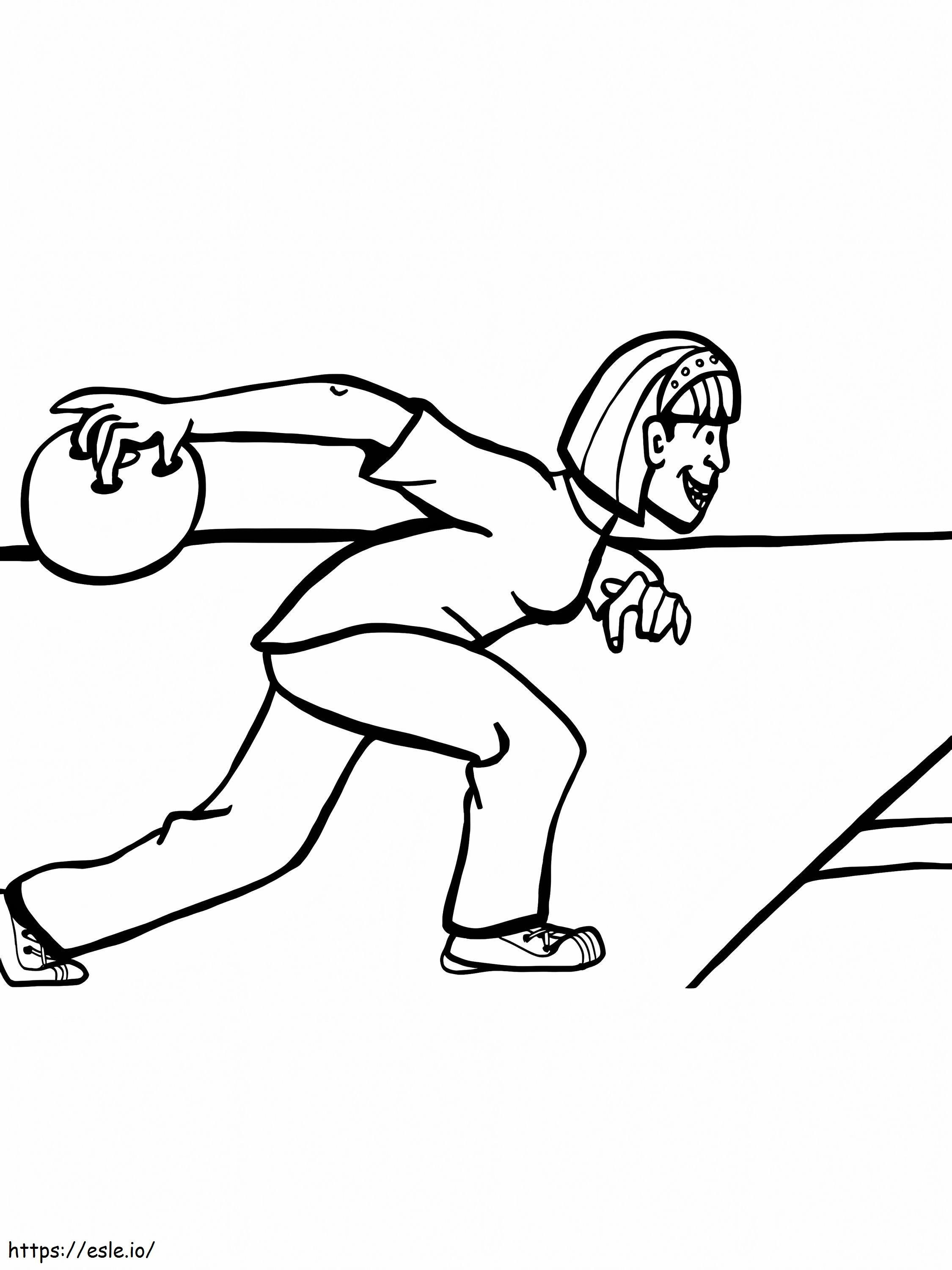 Coloriage Fille jouant au bowling à imprimer dessin