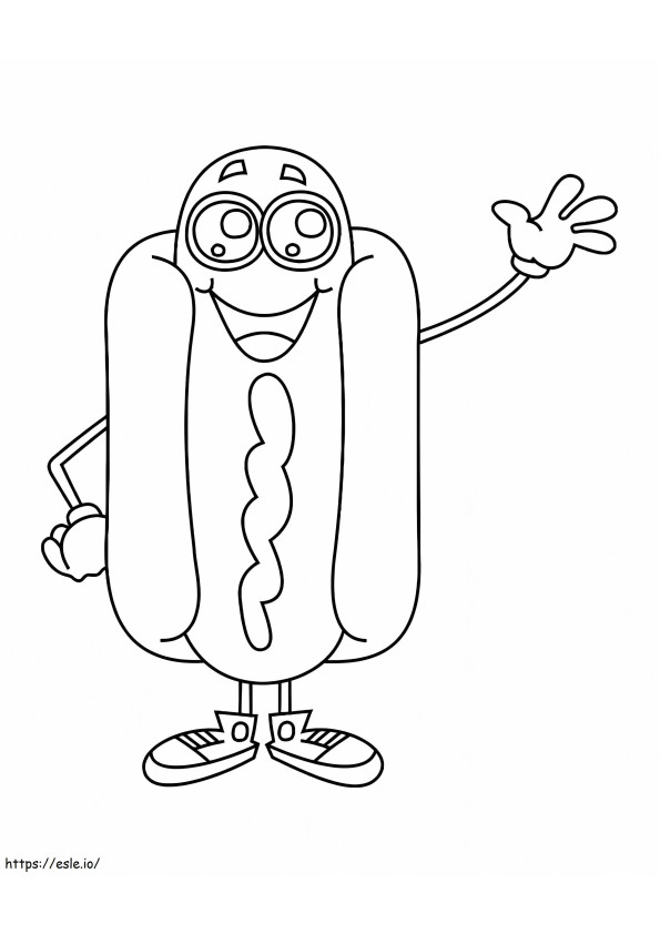 Hot Dog Kawaii 827X1024 coloring page