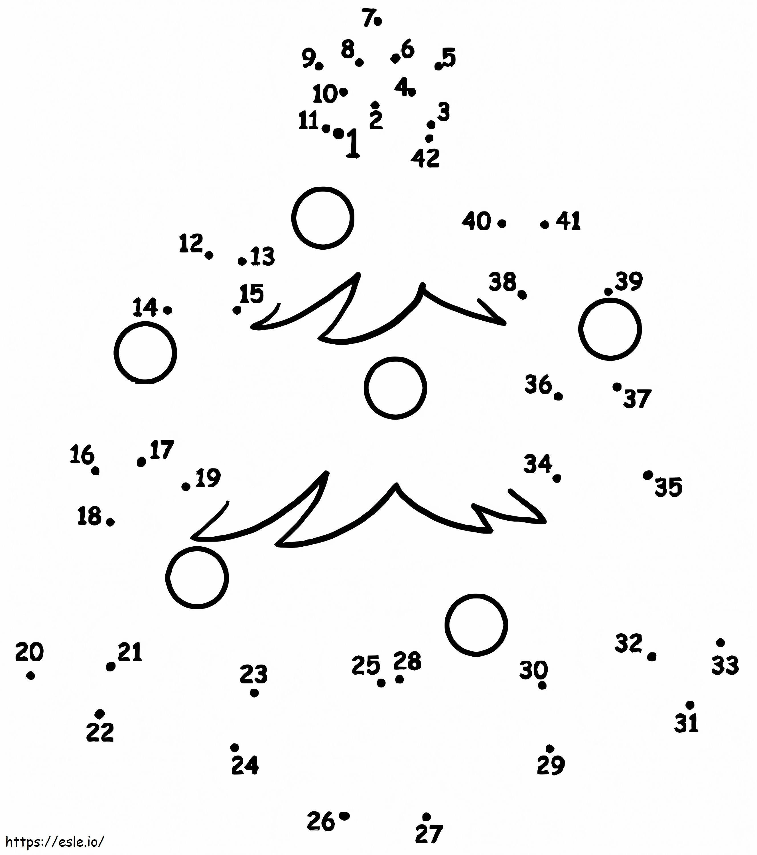 Free Christmas Tree Dot To Dots coloring page