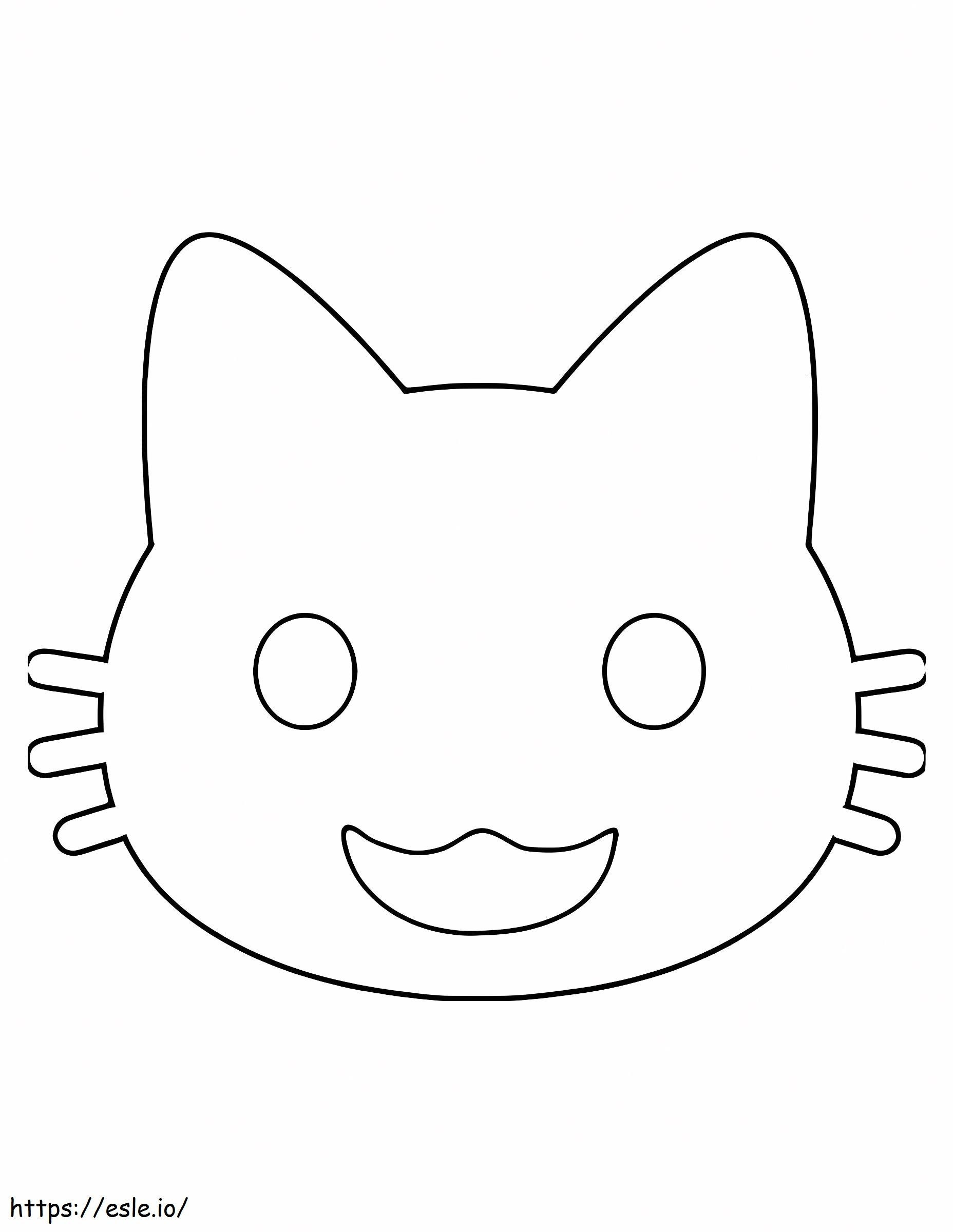 Coloriage Emoji chat drôle à imprimer dessin