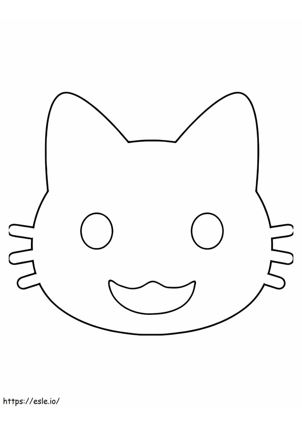 Coloriage Emoji chat drôle à imprimer dessin