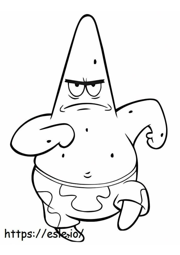 Patrick Star Angry Running coloring page