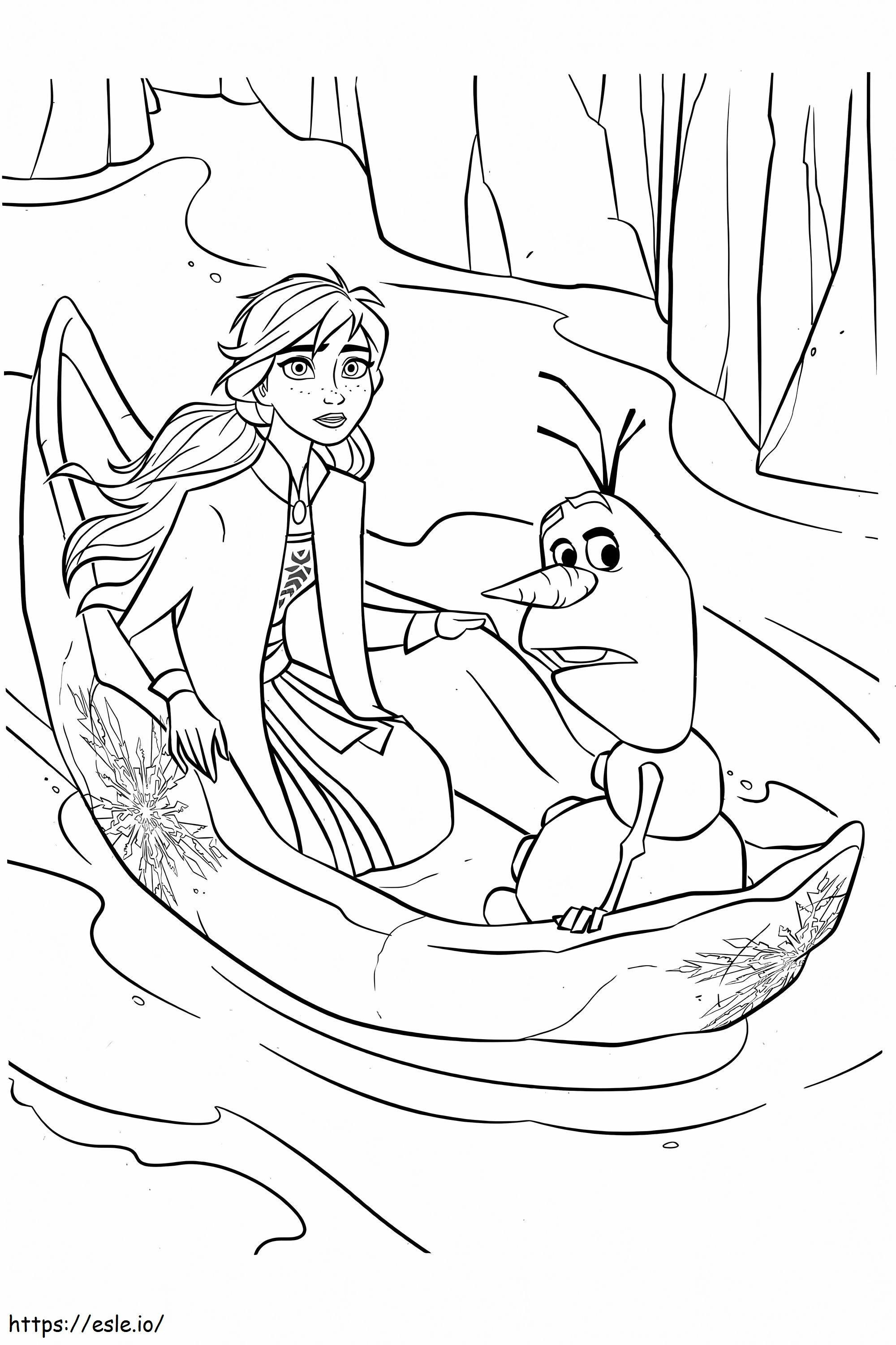 Frozen 2 Anna And Olaf coloring page
