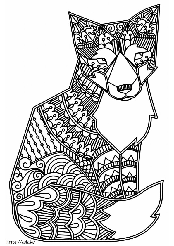 Coloriage Placement du renard mandala à imprimer dessin