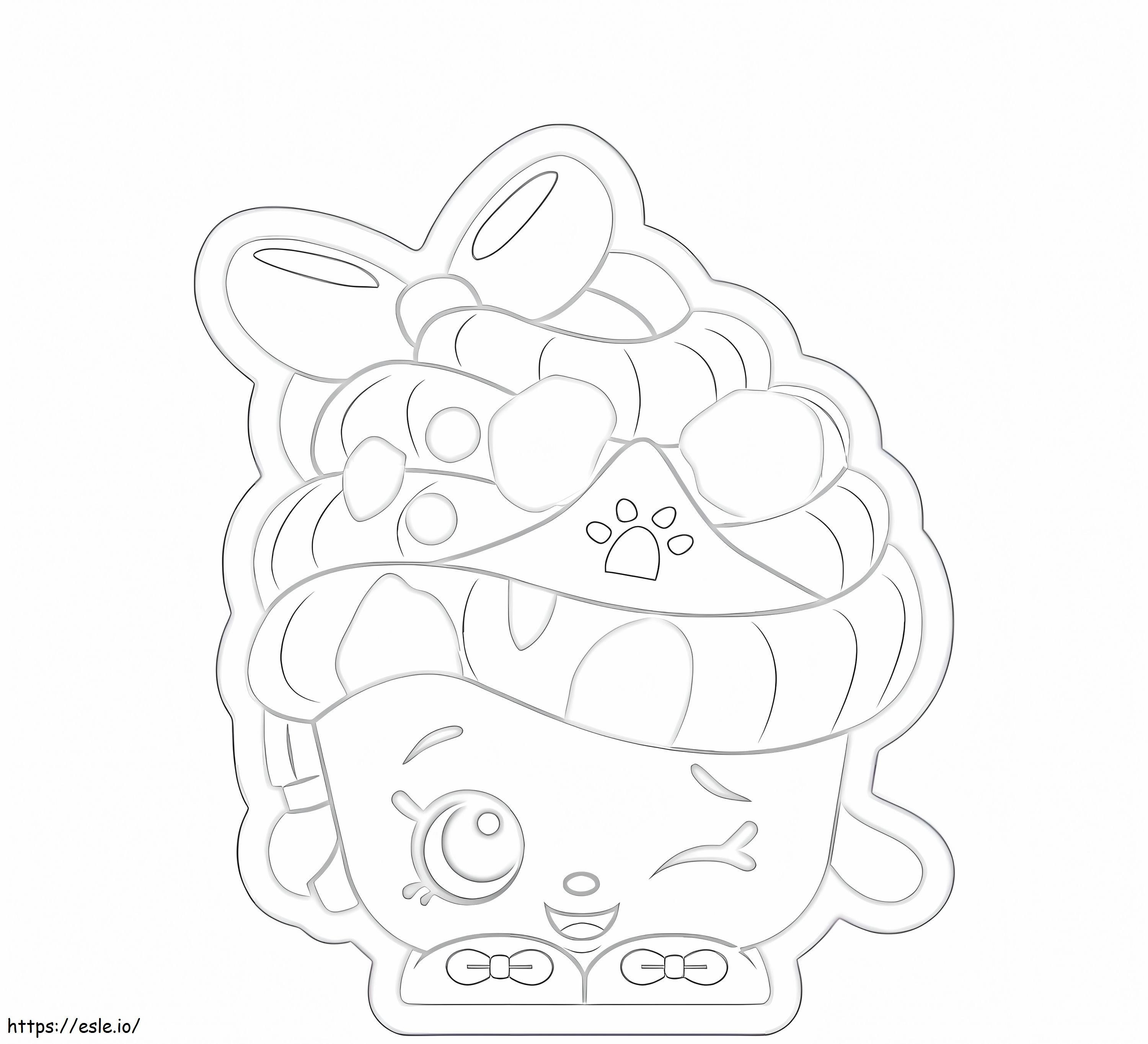 Coloriage Cupcake Reine Shopkin à imprimer dessin